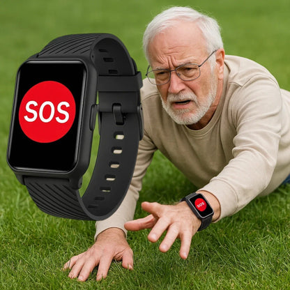 Smartwatch for Seniors with Fall Detection, Elderly Monitoring Device with SOS Call, GPS Tracking and Medical Alert