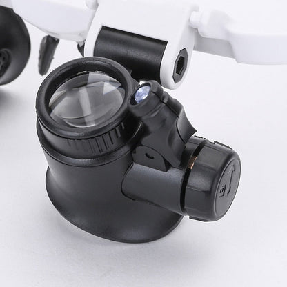 LED Head-Mounted Magnifying Glasses with 8x 15x 23x Lenses for Jewelry Repair Watch Making Reading Crafts Close Work