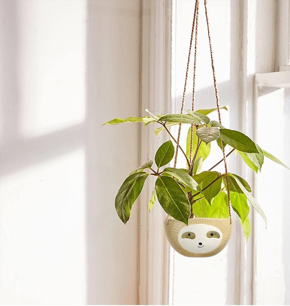 Lazy Ceramic Hanging Succulent Planter