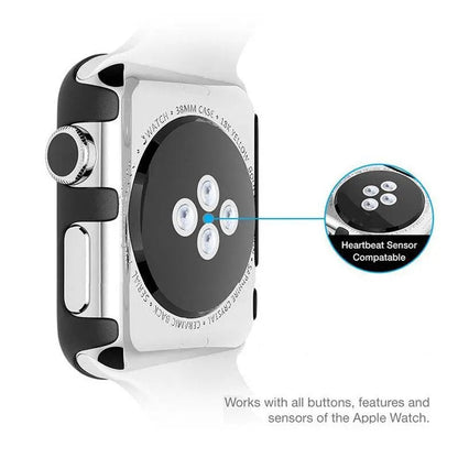 Reinforced Metal Armor Shell with Built-In Hardened Glass Display Shield for 40mm & 44mm Series 4/5/6, 38mm & 42mm Series 1/2/3