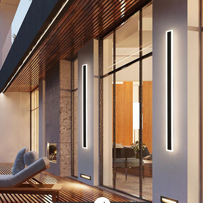 Outdoor Linear LED Wall Sconce 94.5 in Weatherproof Metal Fixture for Patio Exterior Entryway Modern Slim Profile Architecture Lighting