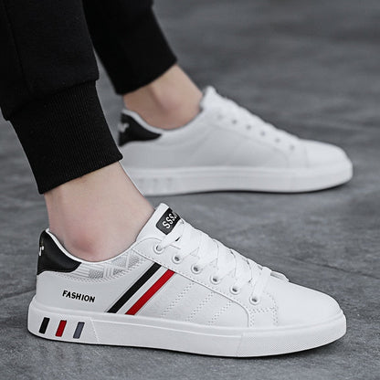 Tenis casuales de moda para hombre: calzado deportivo cómodo para el uso diario con detalles en contraste, ideal para combinar con jeans, shorts y ropa casual