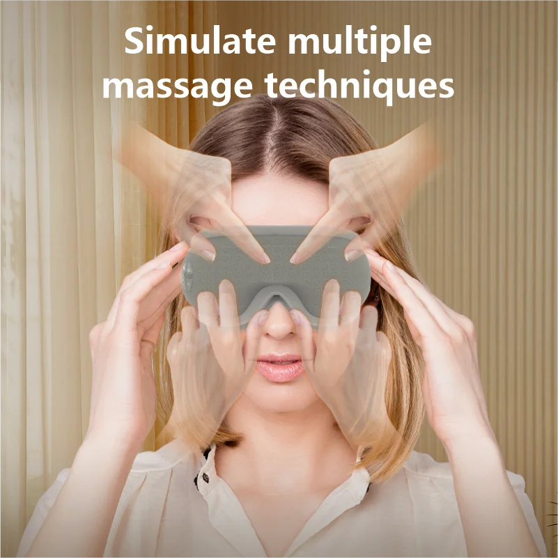 IntelliRelax | Masajeador de ojos en forma de V con compresa caliente y presión de aire | Dispositivo portátil para el cuidado de los ojos y alivio del estrés