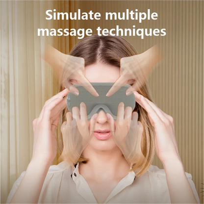 IntelliRelax | Masajeador de ojos en forma de V con compresa caliente y presión de aire | Dispositivo portátil para el cuidado de los ojos y alivio del estrés