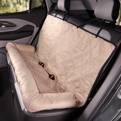 Dog Car Seat Cover for Back Seat – Padded Travel Hammock for Medium & Large Dogs with Safety Tethers & Storage Pockets