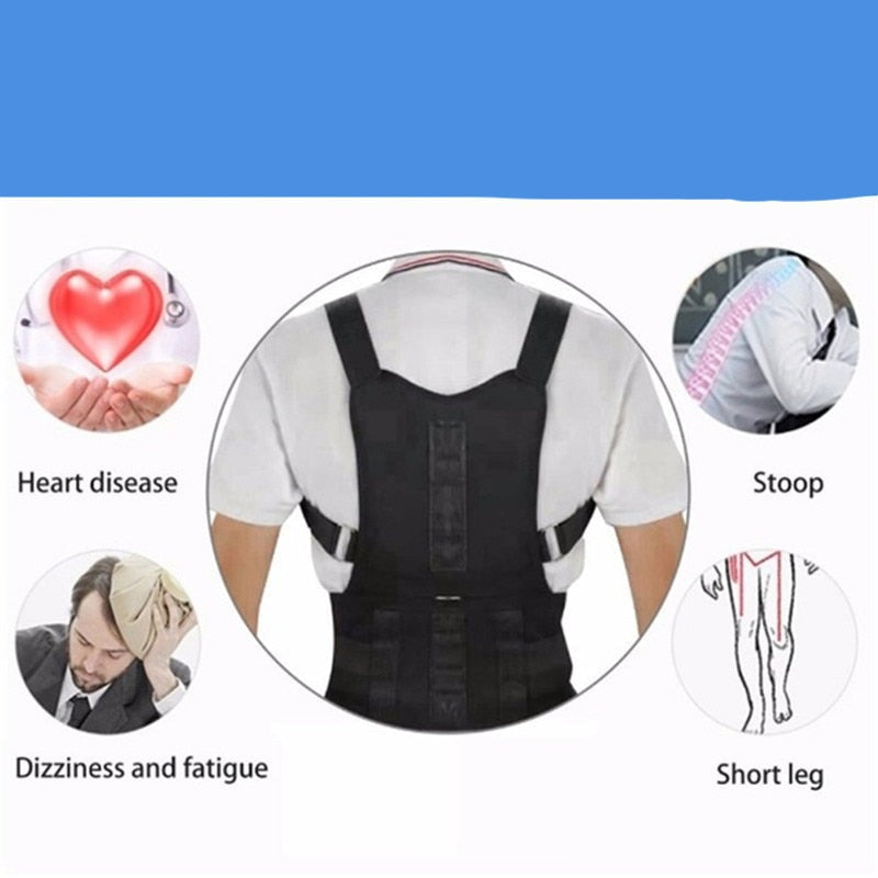 Magnetic Posture Corrector Back Brace for Men & Women – Adjustable Support for Shoulders, Spine & Neck Pain Relief