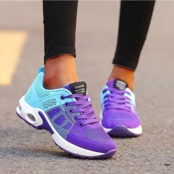 Women's Cushioned Walking Sneakers with Arch Support – Ergonomic Athletic Shoes for Daily Comfort, Training & Active Lifestyle