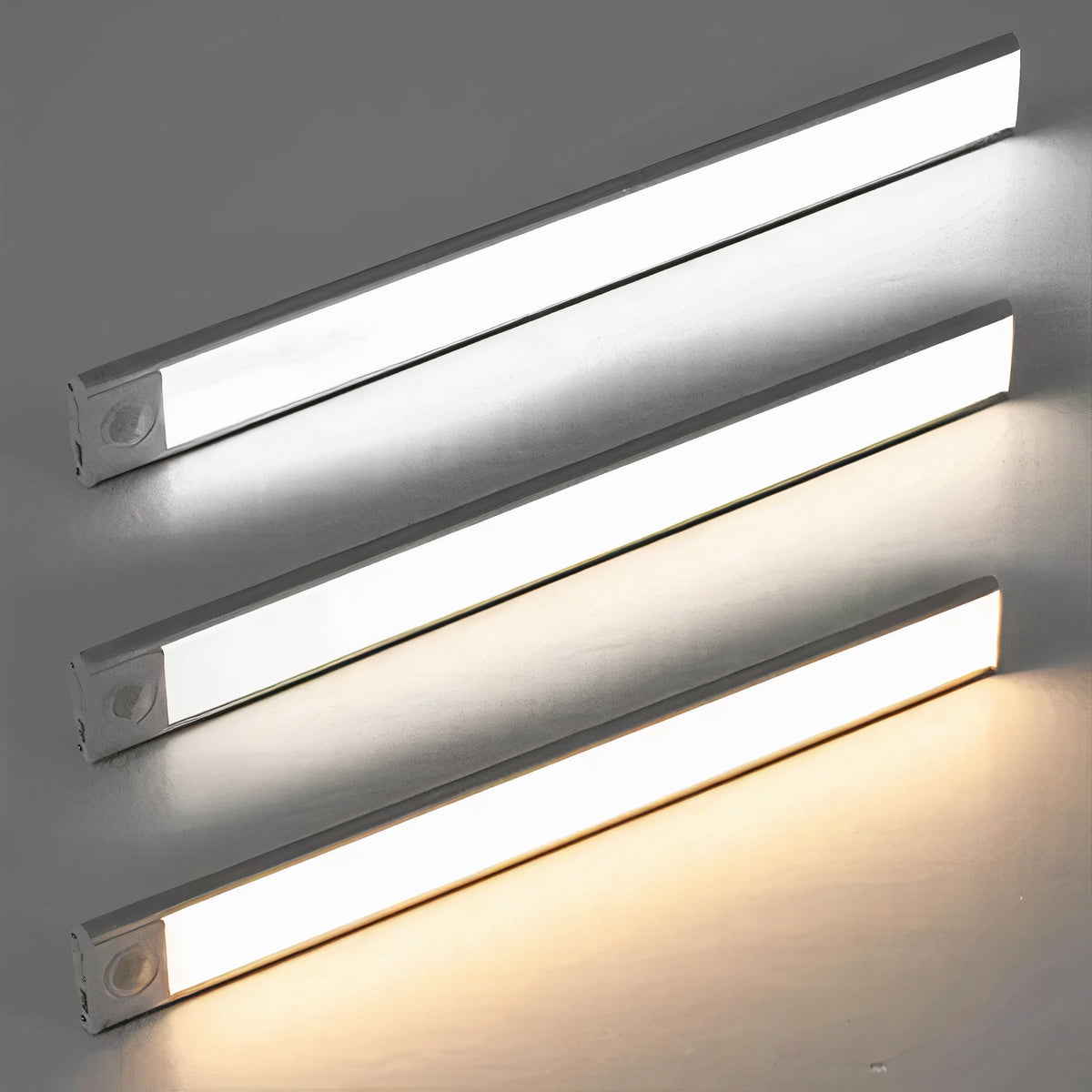 Rechargeable Motion Sensor LED Under Cabinet Light – Wireless Magnetic Slim Bar with Adjustable Brightness & Color Temperature for