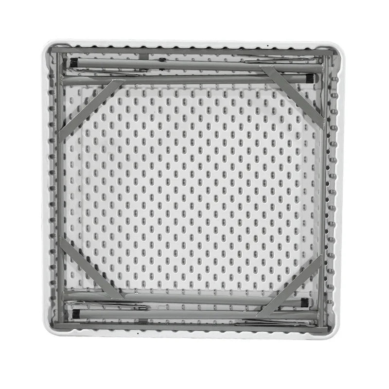 Mesa plegable versátil | Mesa cuadrada para exteriores de 3 pies con diseño que ahorra espacio | Plástico duro duradero para uso en patio y jardín