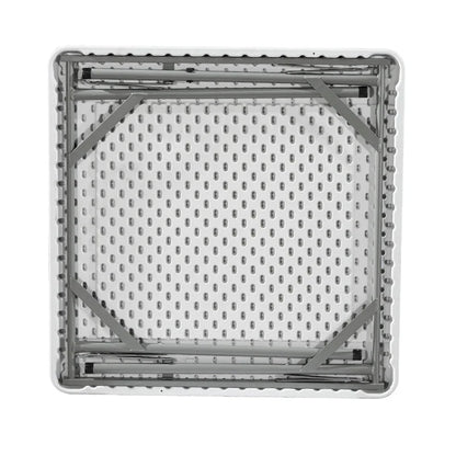 Mesa plegable versátil | Mesa cuadrada para exteriores de 3 pies con diseño que ahorra espacio | Plástico duro duradero para uso en patio y jardín