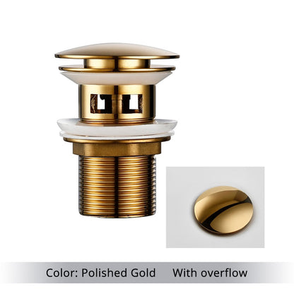 Vessel Sink Drain Assembly with Pop-Up Stopper for Modern Bathrooms – Overflow & Non-Overflow Configurations