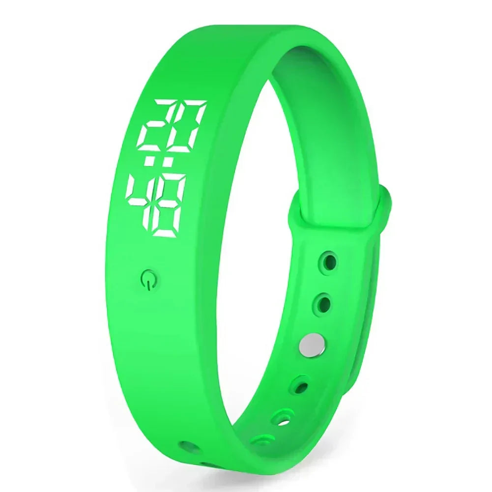 Digital Fitness Watch with Vibration Alerts, Waterproof LED Sports Wristwatch for Swimming and Running