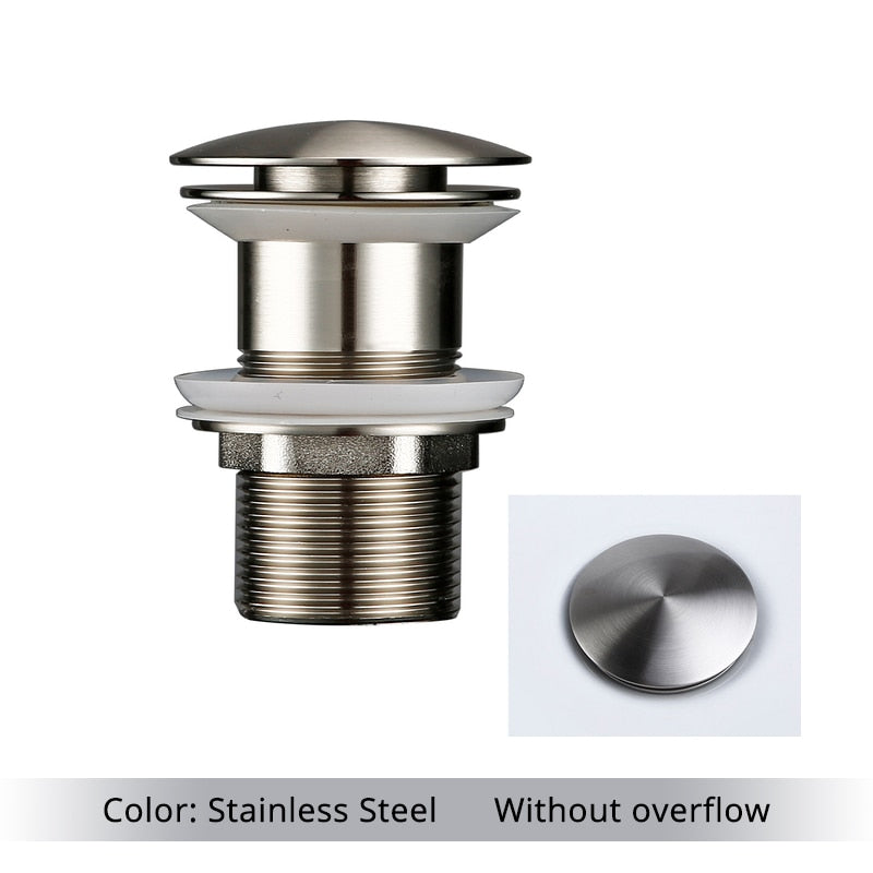 Vessel Sink Drain Assembly with Pop-Up Stopper for Modern Bathrooms – Overflow & Non-Overflow Configurations