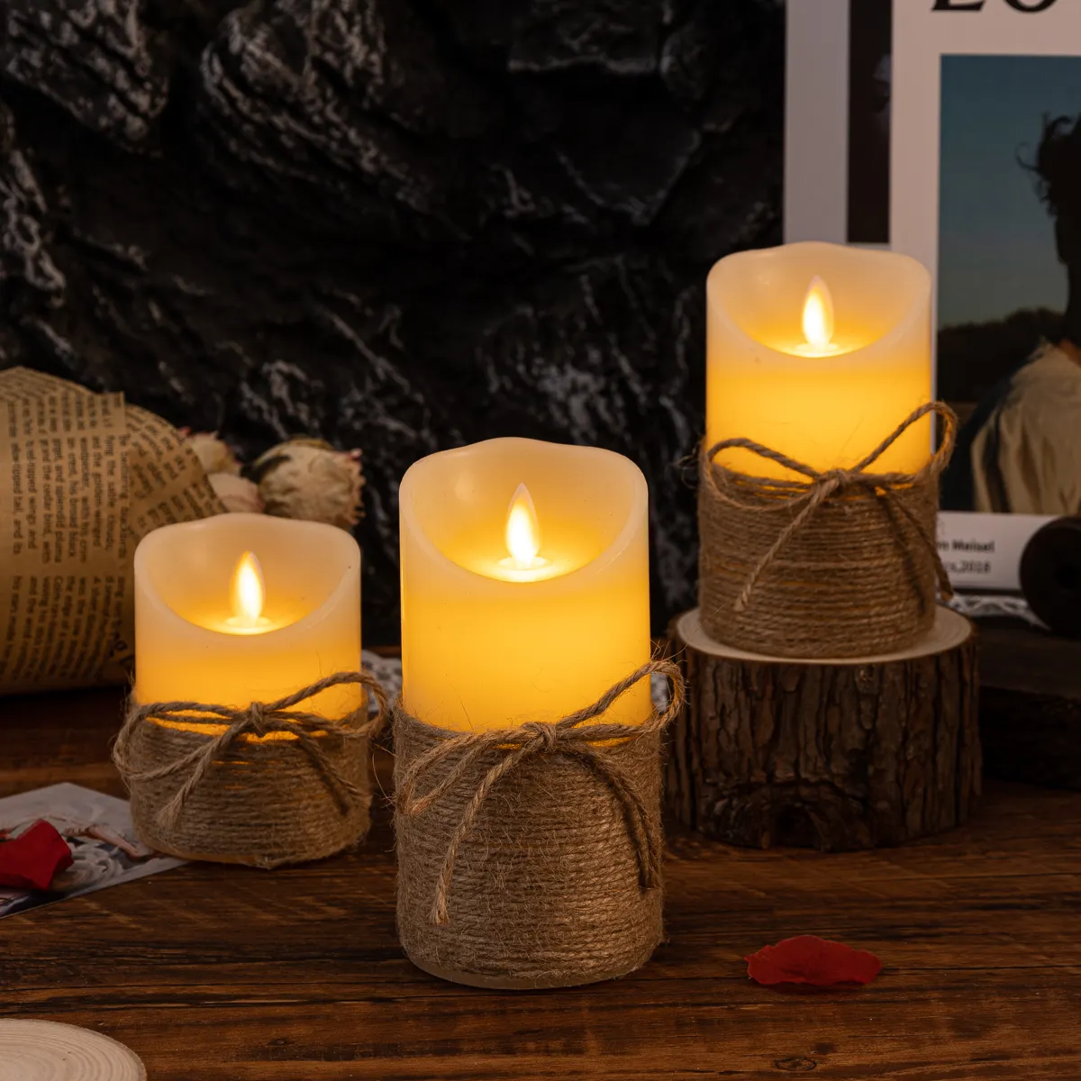 Flameless LED Candles with Realistic Flicker – Safe Battery-Operated Pillar Candles for Home Decor, Weddings, Dinners & Ambiance