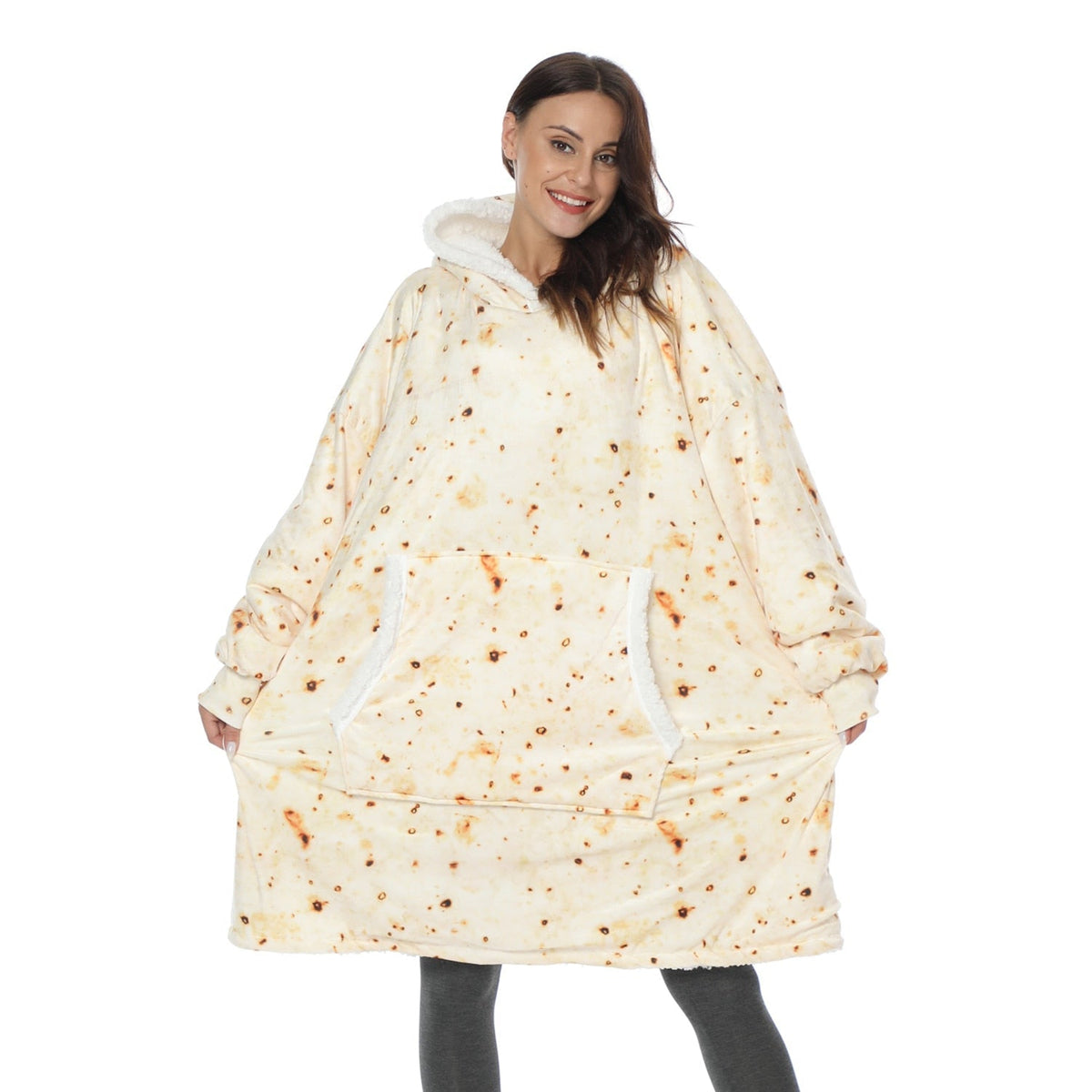 Oversized Wearable Blanket Hoodie with Pocket – Soft Fleece Throw for Couch & Bed – One Size Adults & Teens