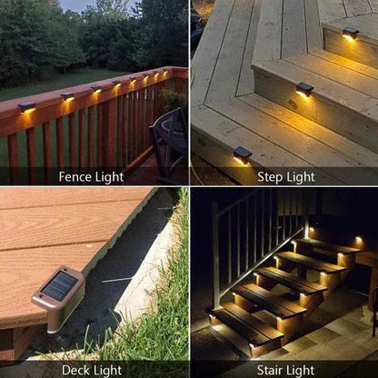 LED Step Light Solar Powered Waterproof 2-Inch ABS Housing for Deck Pathway Garden Stairs Night Safety Outdoor Lighting