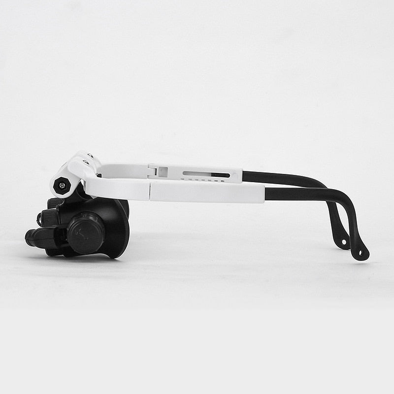 LED Head-Mounted Magnifying Glasses with 8x 15x 23x Lenses for Jewelry Repair Watch Making Reading Crafts Close Work