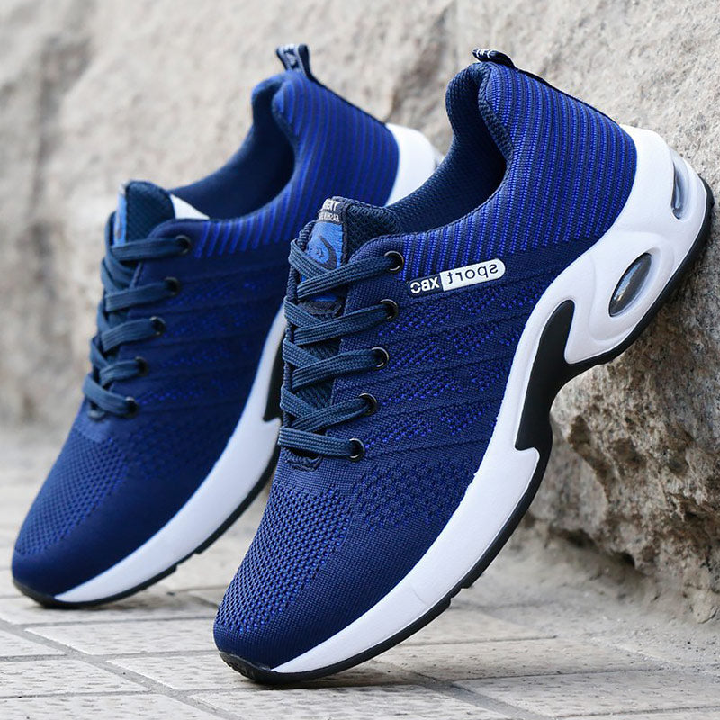 Men's Cushioned Walking Sneakers with Breathable Mesh Upper & Shock-Absorbing Sole for All-Day Comfort