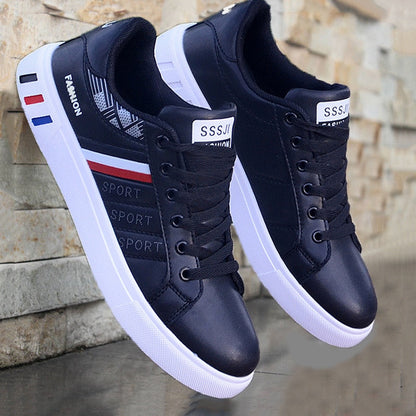 Tenis casuales de moda para hombre: calzado deportivo cómodo para el uso diario con detalles en contraste, ideal para combinar con jeans, shorts y ropa casual
