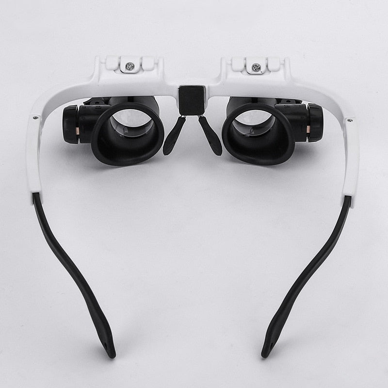 LED Head-Mounted Magnifying Glasses with 8x 15x 23x Lenses for Jewelry Repair Watch Making Reading Crafts Close Work