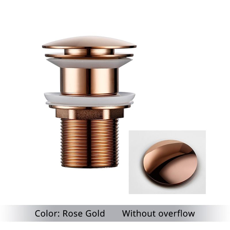 Vessel Sink Drain Assembly with Pop-Up Stopper for Modern Bathrooms – Overflow & Non-Overflow Configurations