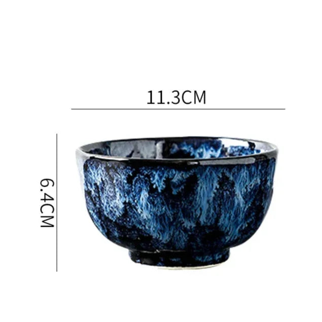Ceramic Tableware Collection 10-Piece Set with Celestial Blue Pattern for Family Dinners Casual Dining Formal Entertaining Kitchen Essential