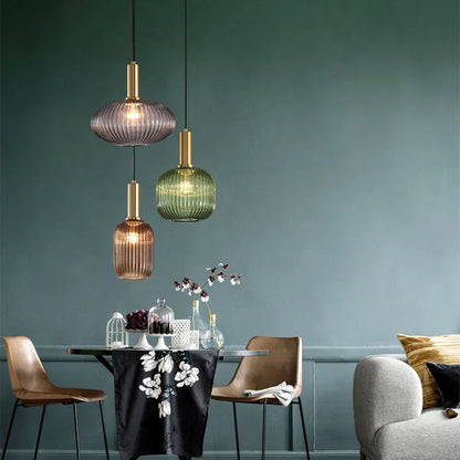 Glass Shade Hanging Ceiling Light E27 Socket Multi-Color Options for Kitchen Island Dining Room Bar Lounge Adjustable Cable Mid-Century Styl