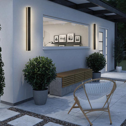 Vertical LED Sconce Metal Acrylic Waterproof Indoor Outdoor Fixture Adjustable Temperature Modern Exterior Interior Entryway Stairwell