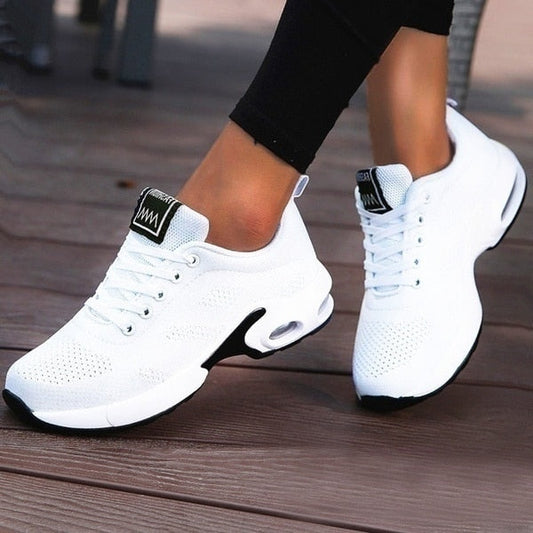 Tenis de caminata con amortiguación para mujer con soporte para el arco: calzado deportivo ergonómico para la comodidad diaria, entrenamiento y un estilo de vida activo