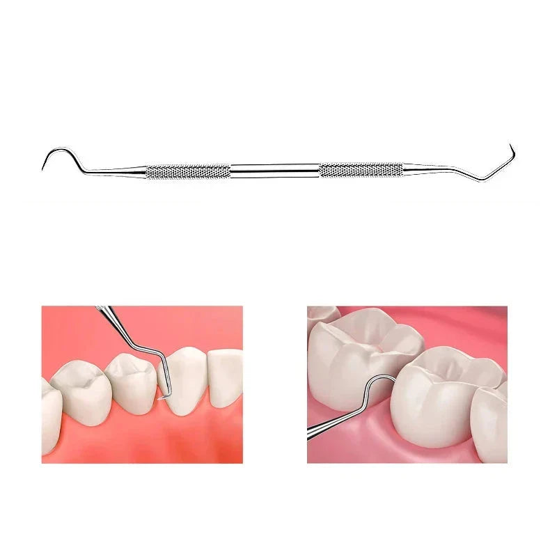 Juego de herramientas para el cuidado bucal: instrumentos dentales de acero inoxidable para la eliminación de placa