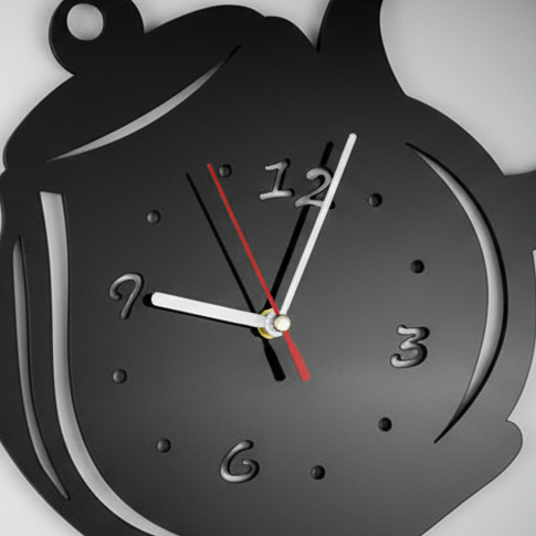 Reloj de pared tetera Marova: acrílico espejado 3D, diseño de cuarzo silencioso