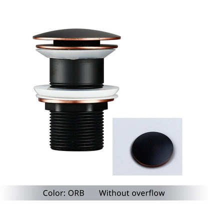 Vessel Sink Drain Assembly with Pop-Up Stopper for Modern Bathrooms – Overflow & Non-Overflow Configurations