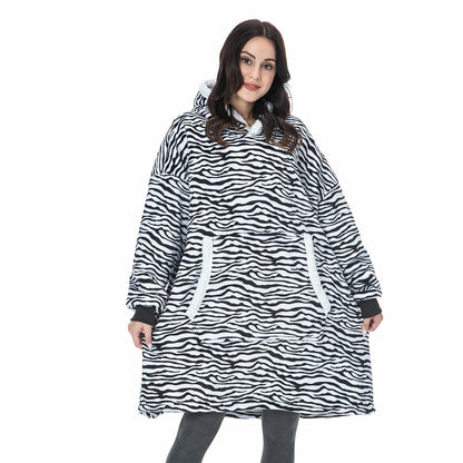 Oversized Wearable Blanket Hoodie with Pocket – Soft Fleece Throw for Couch & Bed – One Size Adults & Teens