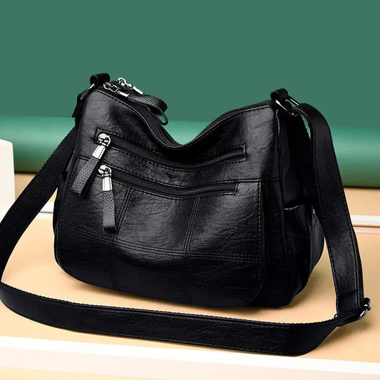 Bolso estructurado de piel para mujer: Tote de uso diario con asa superior y correa cruzada para el trabajo, la oficina, las compras y los viajes