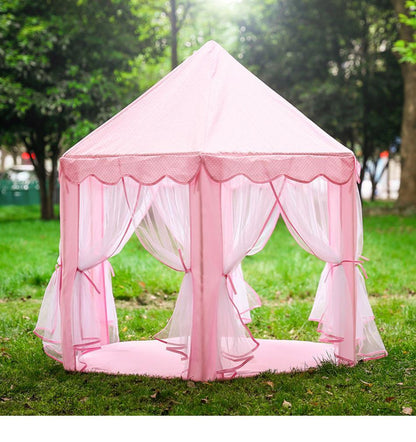 Kids Pop-Up Play Tent Castle Playhouse for Indoor Outdoor Pretend Play Girls Boys Garden Backyard Hideaway with Floor Mat 55 Inches