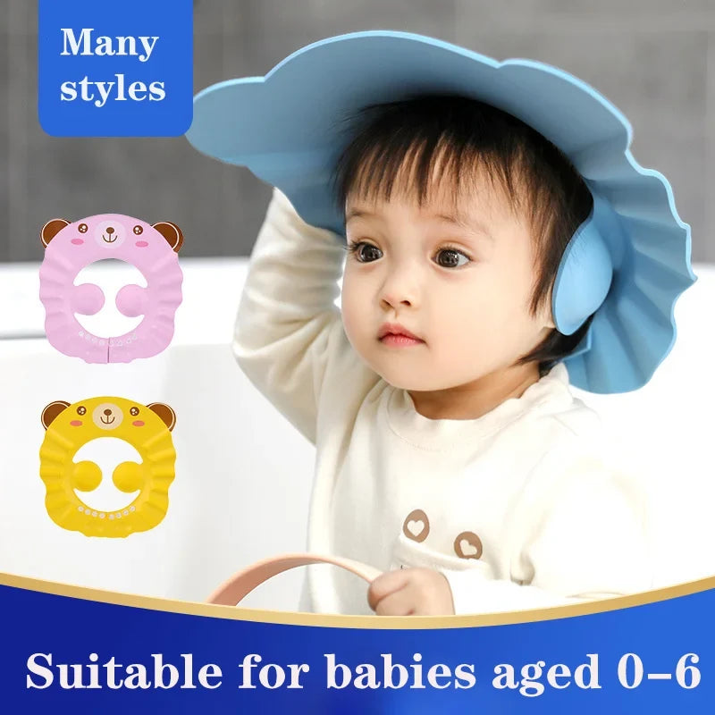 GORRO BATHSHIELD: gorro de baño ajustable e impermeable para bebés, para un lavado de cabello seguro y sin lágrimas