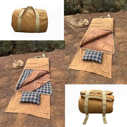 CozyNest | Funda para saco de dormir impermeable de 3 estaciones con almohada y forro de franela | Diseño ligero para la máxima comodidad