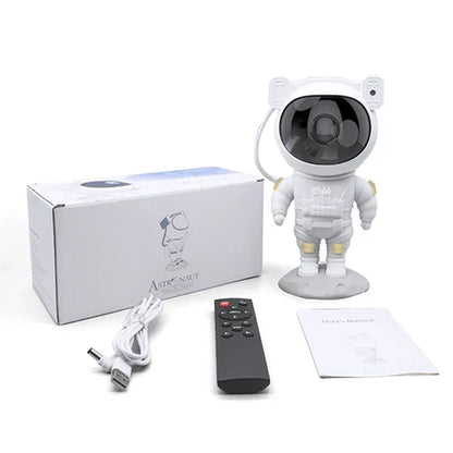 Space Star Projector Night Light with Removable Astronaut Figure for Bedroom & Kids Room | RGB LED Nebula Ceiling Lamp with Remote Control T