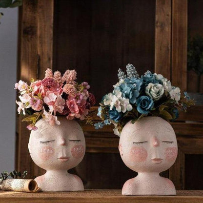 Tranquil Sleep Face Planter Vase