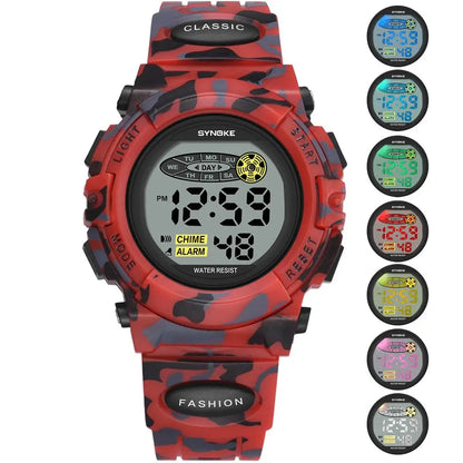 Kids Digital LED Sports Watch Waterproof Stopwatch Date Display Wristwatch for Boys Girls
