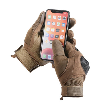 Tactical Touchscreen Gloves for Men – Full Finger Military Style Work Gloves with Adjustable Wrist Strap, Non-Slip Palm Padding for