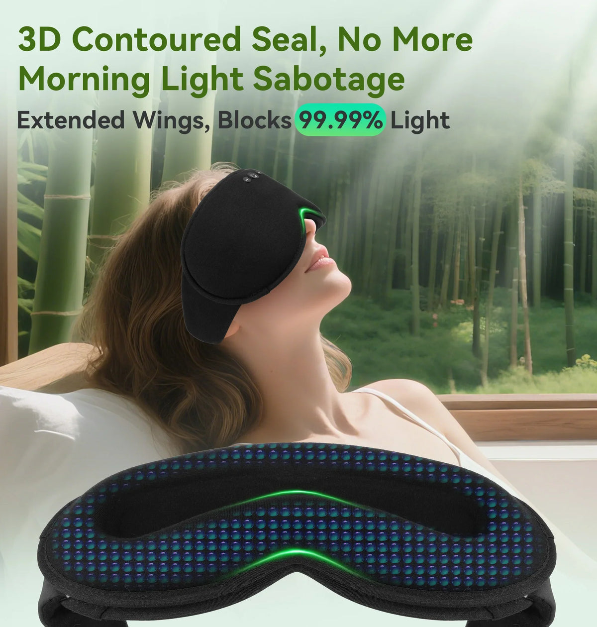 Serenity Sleep | Bluetooth 3D Eye Mask with Light Blocking & Music Playback | Comfortable Design for Restful Sleep