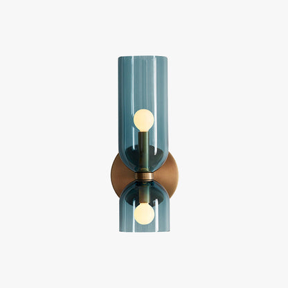 Aplique de pared de vidrio con cableado directo, casquillo E12 para dormitorios, salas de estar, pasillos, lámpara de acento para interiores, iluminación de pared cilíndrica moderna, 110-
