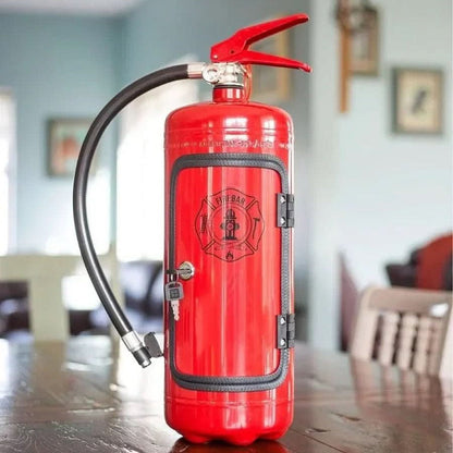 Fire Extinguisher Liquor Cabinet – Concealed Mini Bar Storage for Bottles & Accessories in Vintage Metal Design for Man Cave, Home Bar