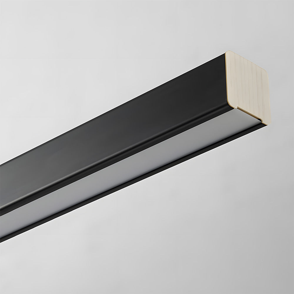 Linear Metal LED Fixture 47 in Black Kitchen Island Overhead Bar Lamp Slim Profile Adjustable Drop Modern Minimalist Style for Dining Room W