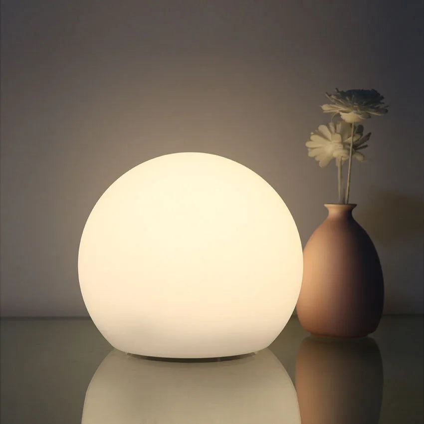 Rechargeable Color-Changing Sphere Accent Light with Remote | Cordless LED Orb for Bedroom, Living Room & Desk | 16-Color USB Table Lamp