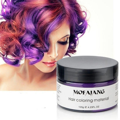 Temporary Hair Color Styling Wax - Washable Hair Dye for Bold Looks - 4.2 oz Jar
