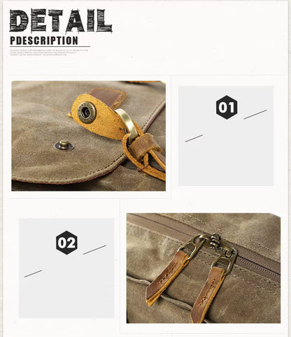 Water-Resistant Waxed Canvas Backpack for DSLR and 15-Inch Laptop