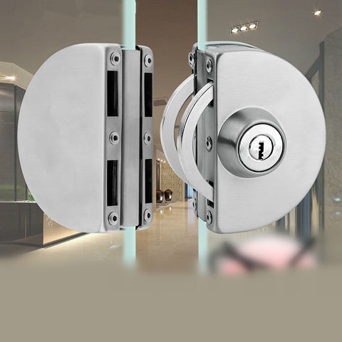 Cerradura para puerta corredera de cristal, cerradura de acero inoxidable para puerta corredera de cristal, cerradura de seguridad para puertas de hogar y oficina