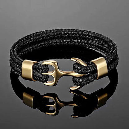 Colección Náutica Ortekor | Pulsera de cuero para hombre con elegante diseño de ancla | Accesorio único para cualquier ocasión